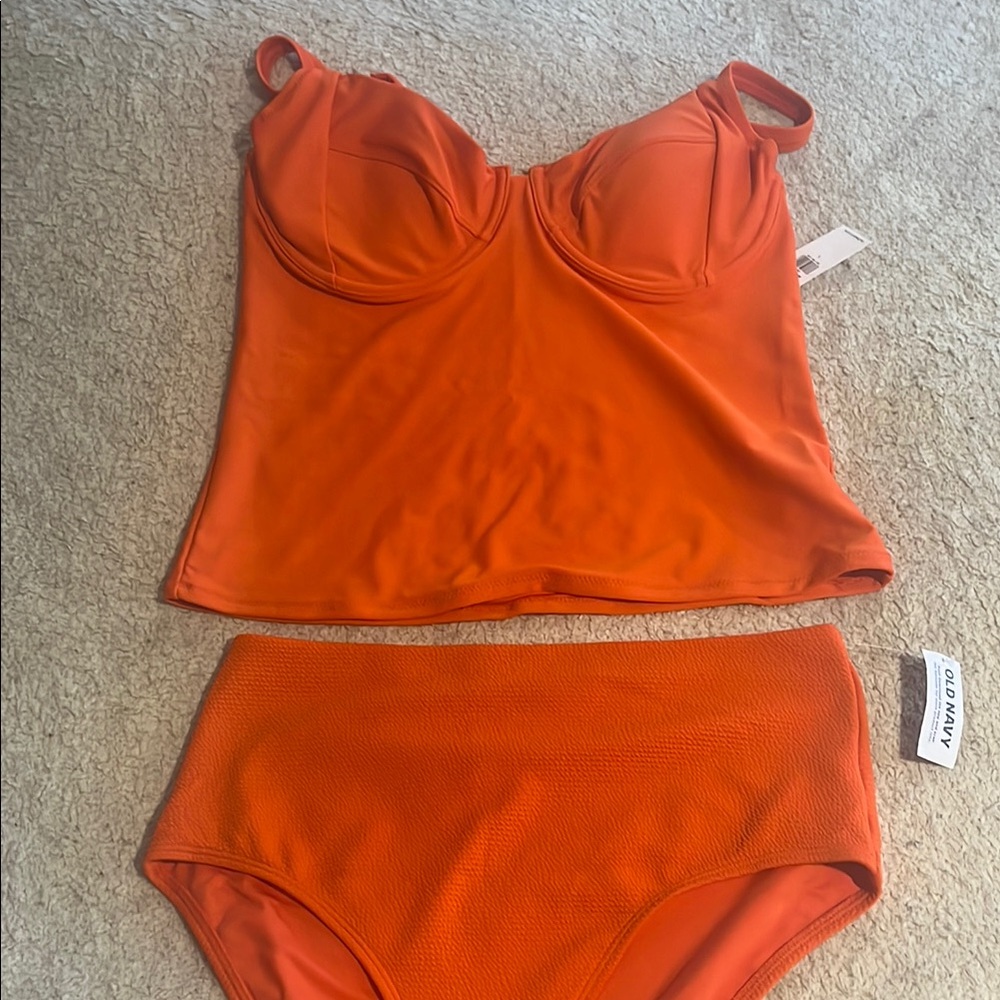 Orange Women's Swim Set
